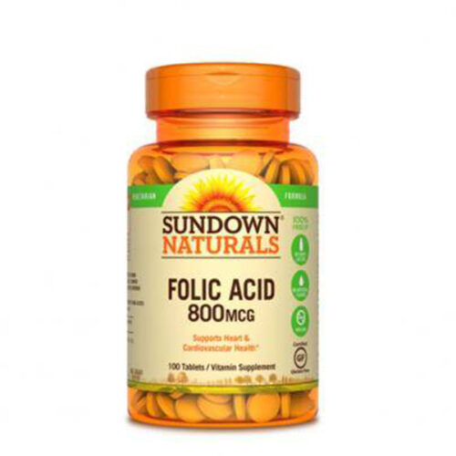 Acido folico 800mcg sundown natural 100 tabletas