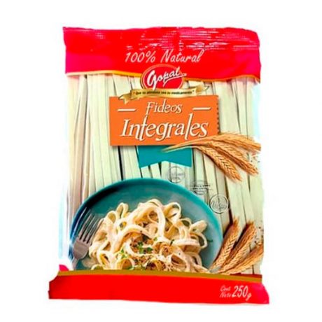 Fideos integrales sabor kiwicha gopal 200 gr