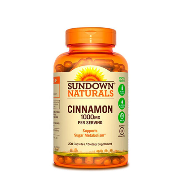 Cinnamon 1000mg sundown natural 200 capsulas